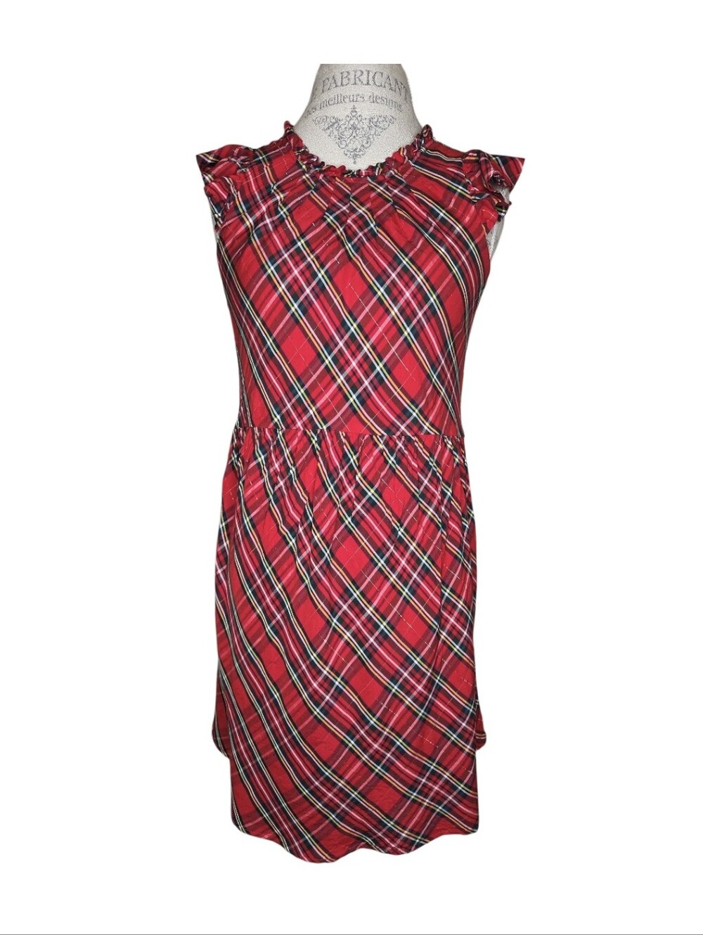 Vineyard Vines Red Tartan Plaid Fit And Flare Holiday Dress Size 4